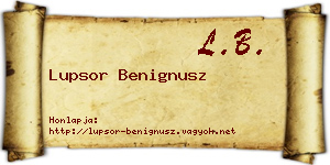 Lupsor Benignusz névjegykártya